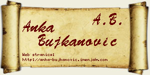 Anka Bujkanović vizit kartica